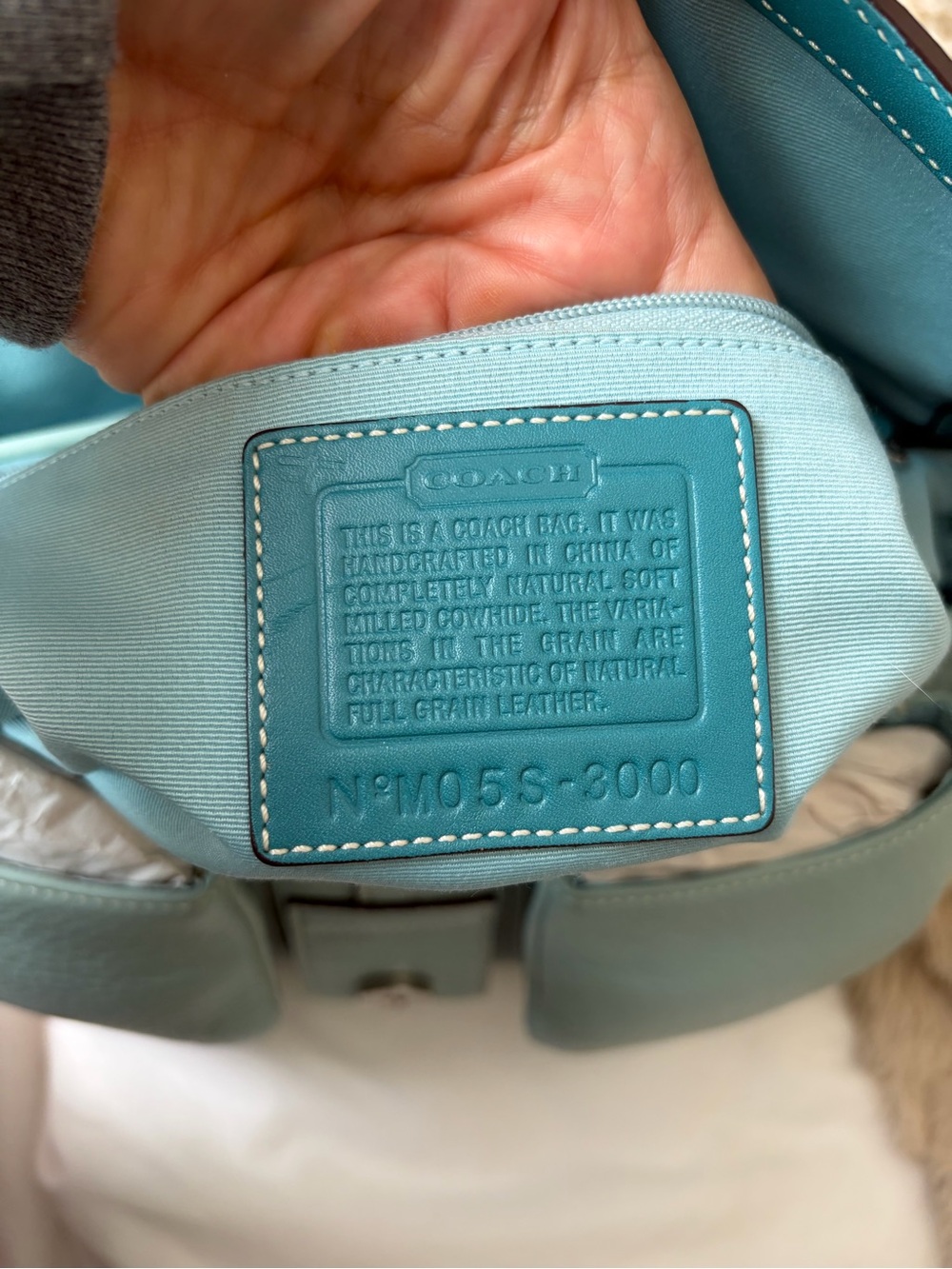 VINTAGE Coach Tiffany Blue flap bag #3000 - Picture 3 of 15